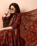 Women’s Rust Red Printed Kurta Pant Set with Dupatta