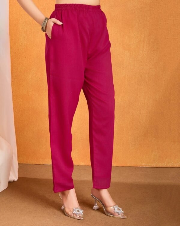 Women’s Embroidered Silk Viscose Kurta Pant Set with Dupatta