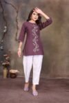Pure Premium Linen Cotton Embroidered Top for Women – Casual & Office Wear