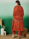 Viscose Silk Embroidered Anarkali Kurta Pant Set with Dupatta – Premium Festive Wear for Women